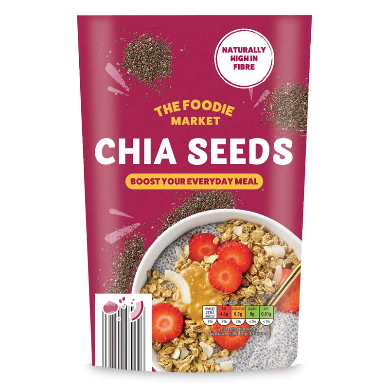 Whole chia seeds 200g, imported from the UK