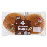 Soft wholemeal baps bread rolls, a British bakery product, UK version