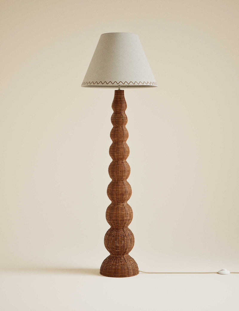 Wicker floor lamp graduated base, 140cm height - British product