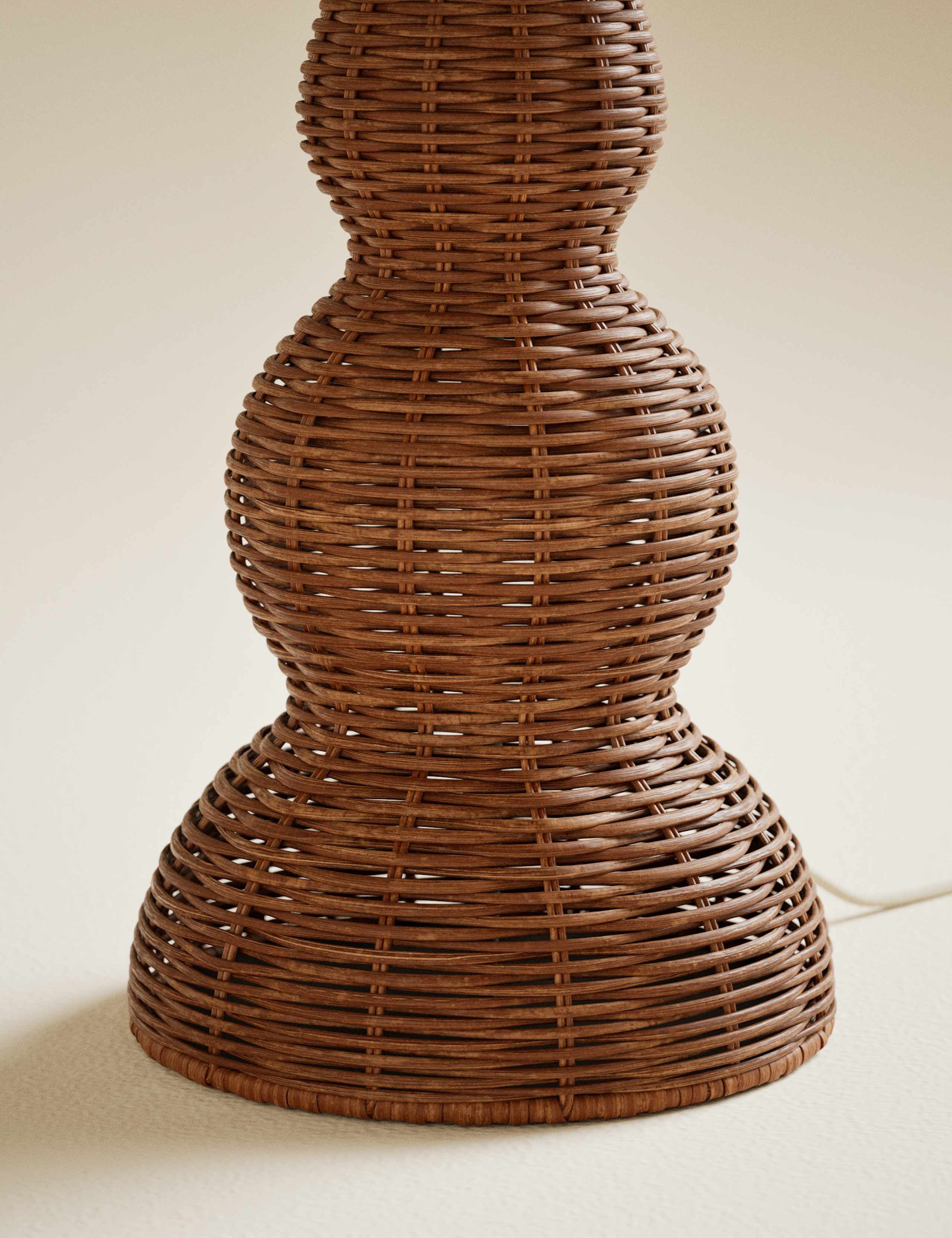 Wicker graduated base table lamp, imported from the UK