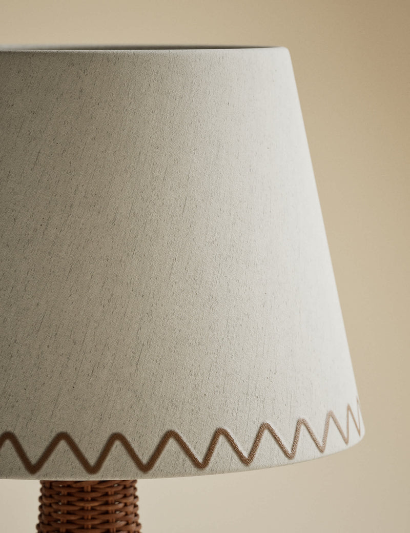 Wicker graduated base table lamp, imported from the UK
