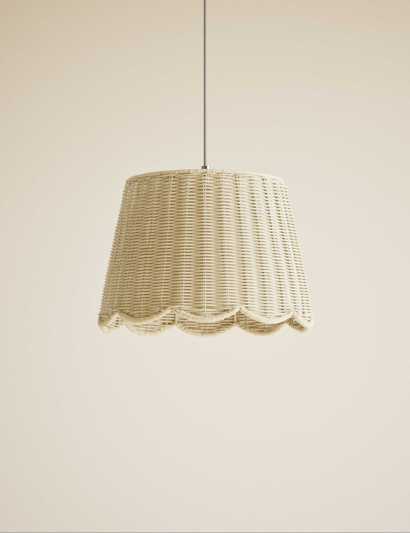Natural wicker scallop lamp shade 35cm (British brand)
