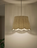 Natural wicker scallop lamp shade 35cm (British brand)