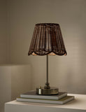 Wicker scallop rechargeable table lamp (British brand)