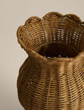 Wicker scallop vase 30cm height for dried flowers (British brand)