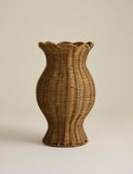Wicker scallop vase 30cm height for dried flowers (British brand)