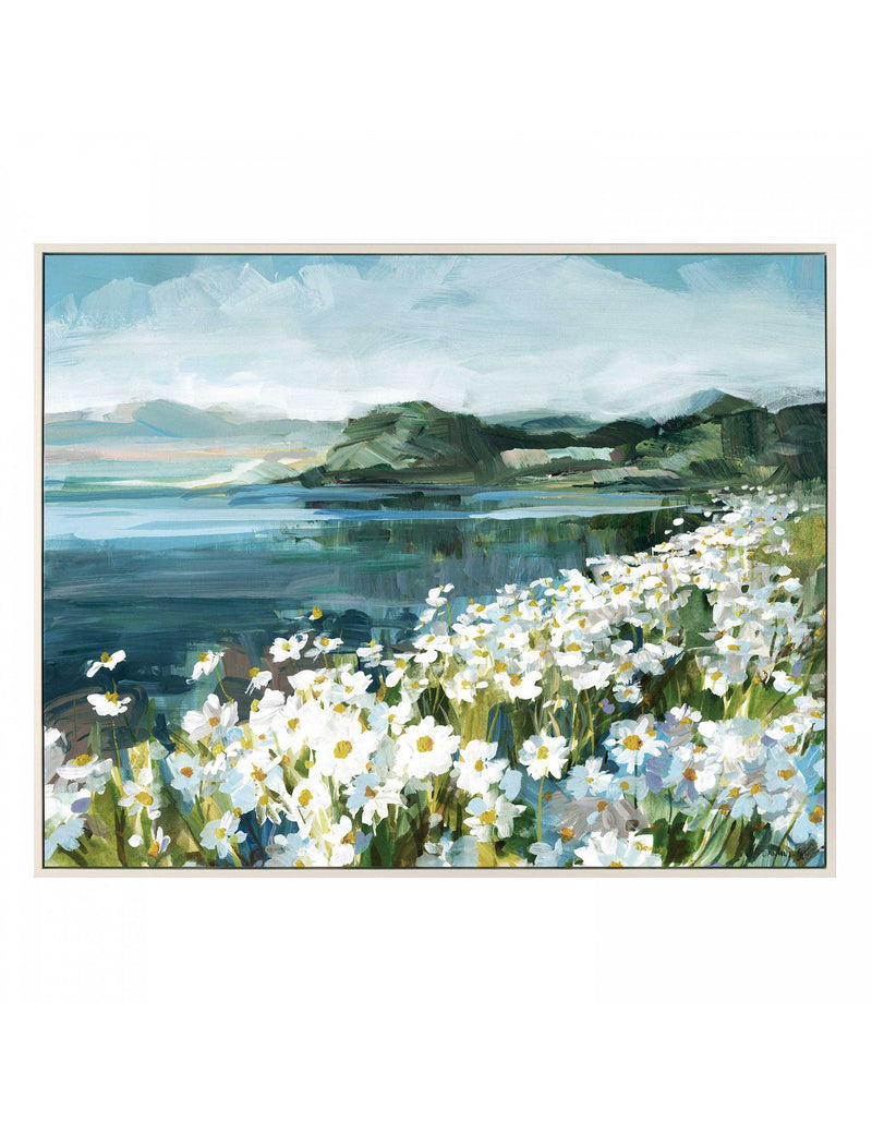 Gallery Direct Wild Daisy Bay framed canvas, imported from the UK