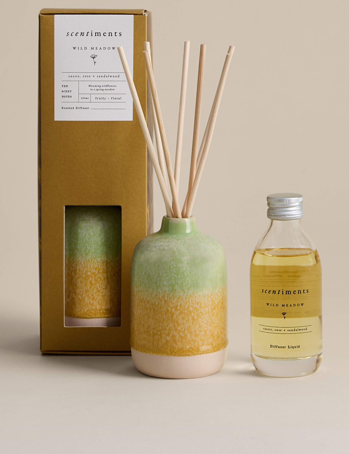 Scentiments Wild Meadow reed diffuser 150ml (British brand)