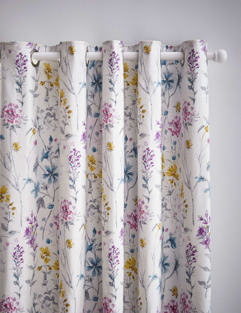 Laura Ashley Wild Meadow pure cotton eyelet blackout curtains - British product