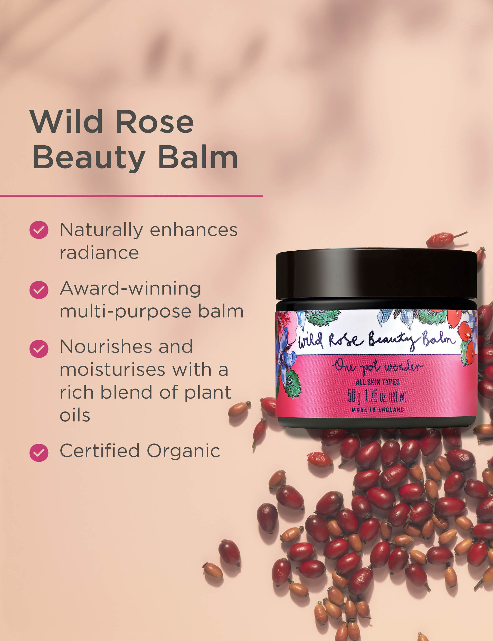 Neal's Yard Remedies Wild Rose Beauty Balm 50g (British brand)