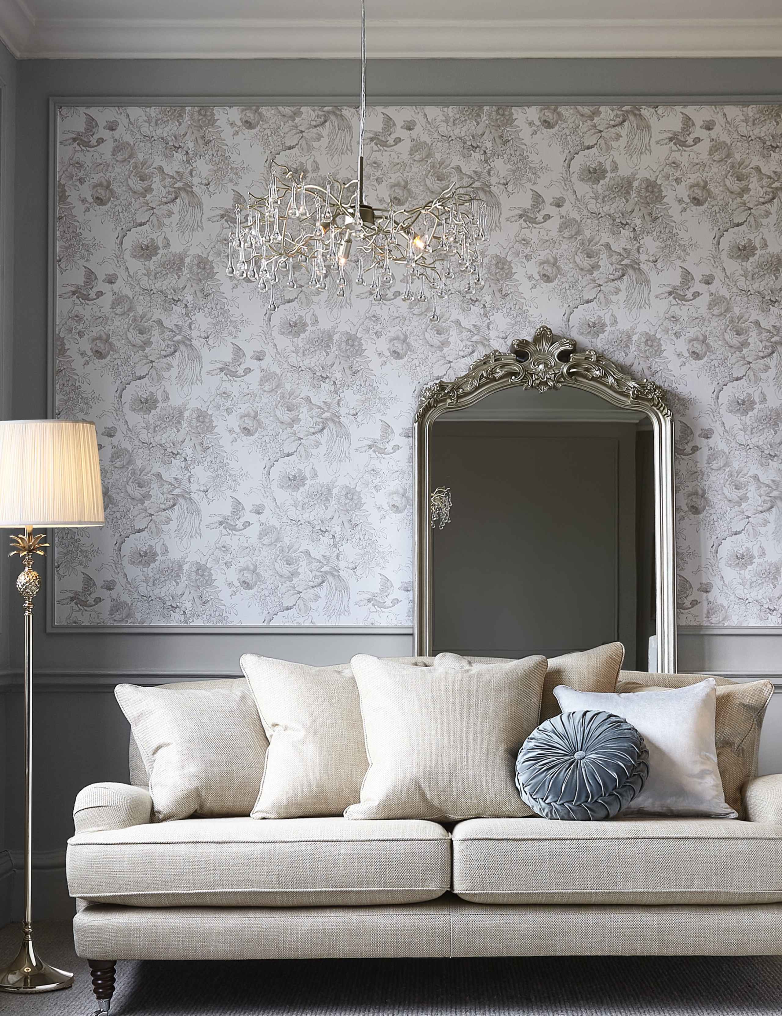 Laura Ashley Willow pendant light with crystal droplets gold-tone - (British brand)