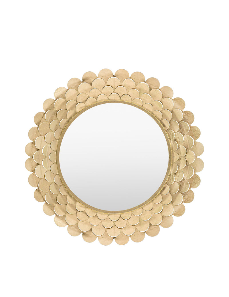 Gallery Direct large round gold-tone scallop wall mirror 91cm - British product