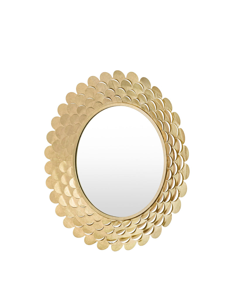 Gallery Direct large round gold-tone scallop wall mirror 91cm - British product