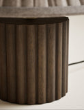 Wood Ribbed Round Table Lamp with chunky base (British brand)