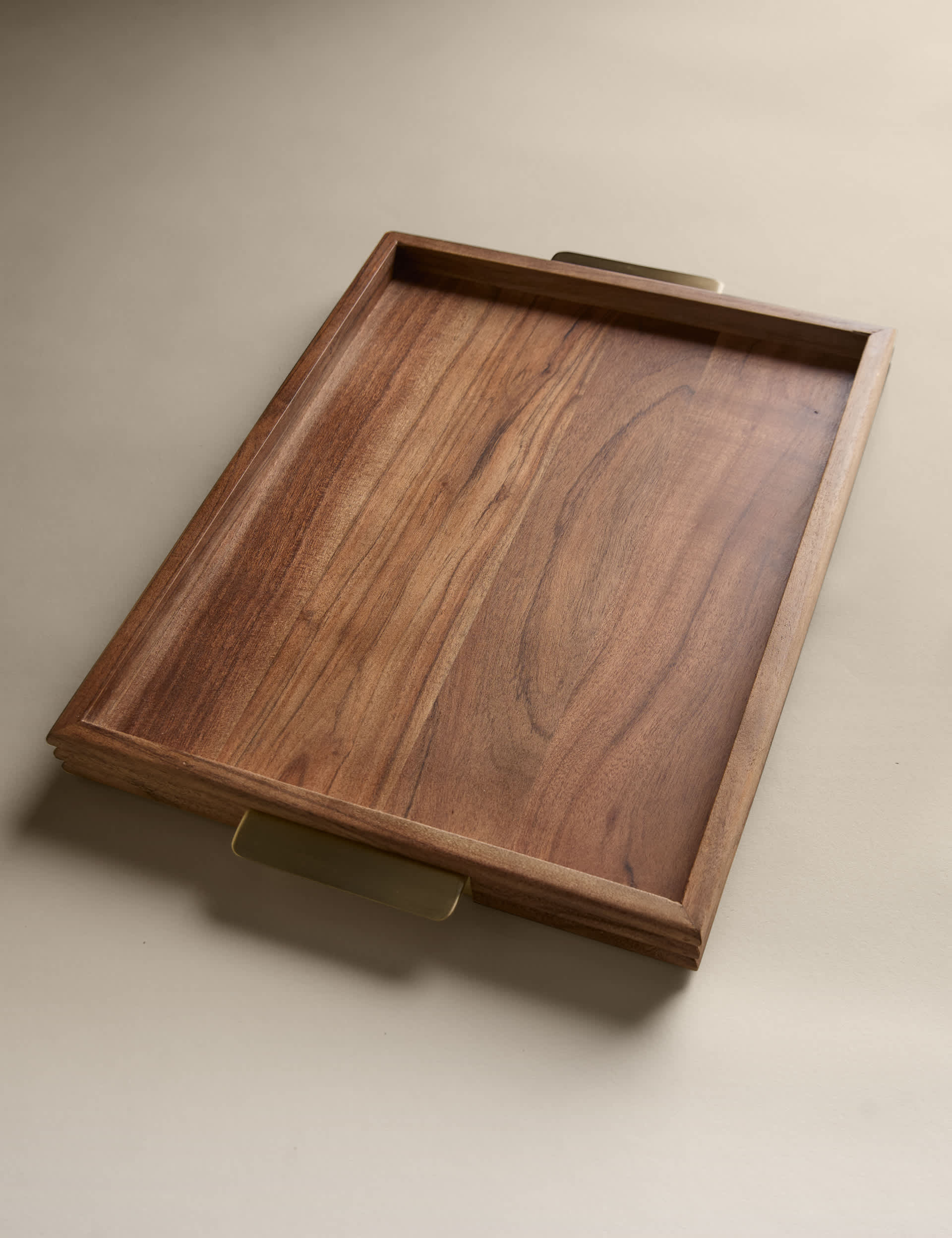 Wooden Ribbed Tray Serving Tray 47x33x35cm (British brand)