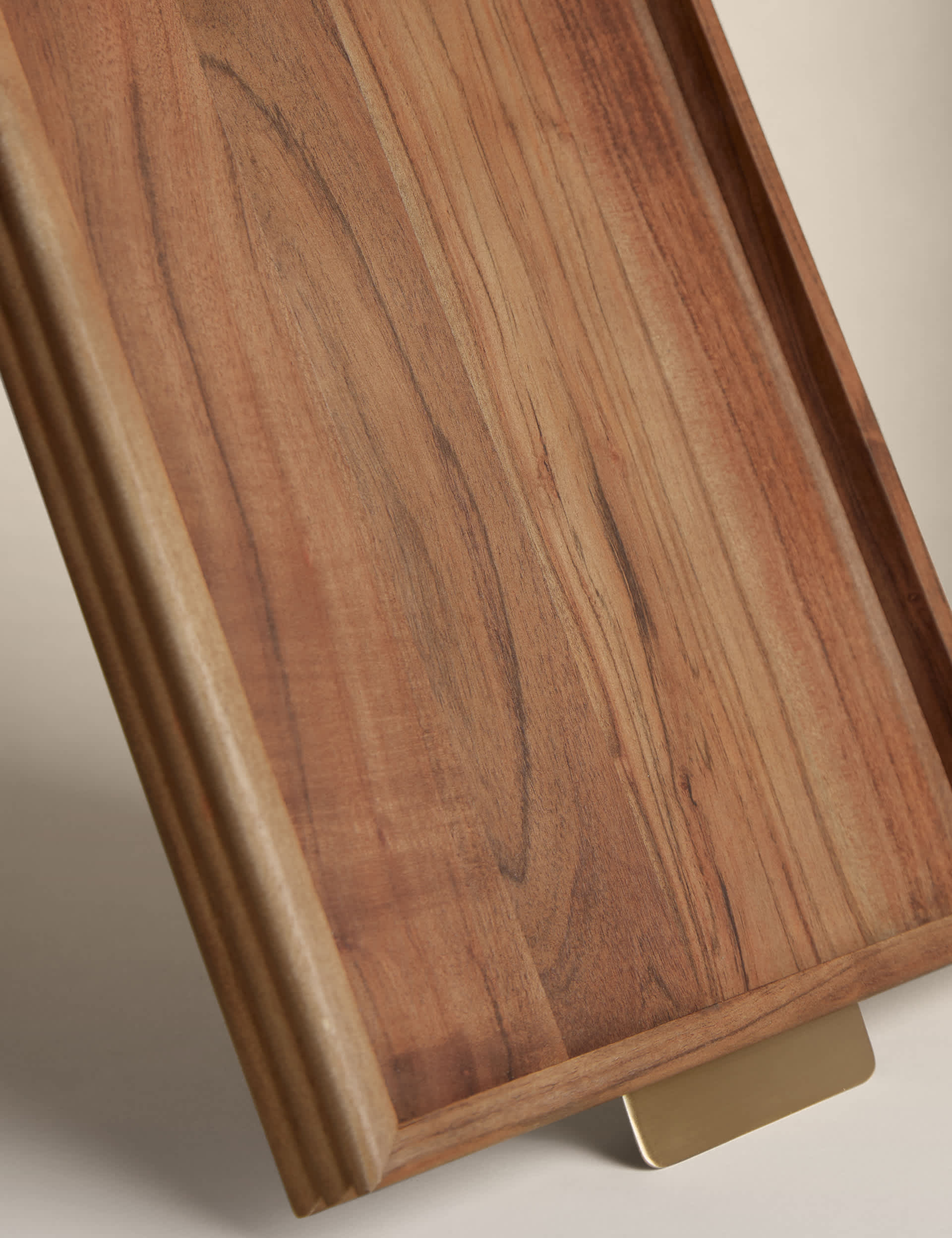 Wooden Ribbed Tray Serving Tray 47x33x35cm (British brand)