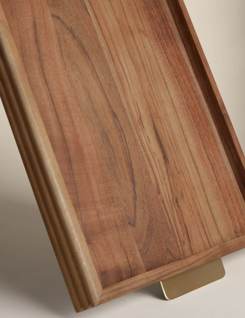 Wooden Ribbed Tray Serving Tray 47x33x35cm (British brand)
