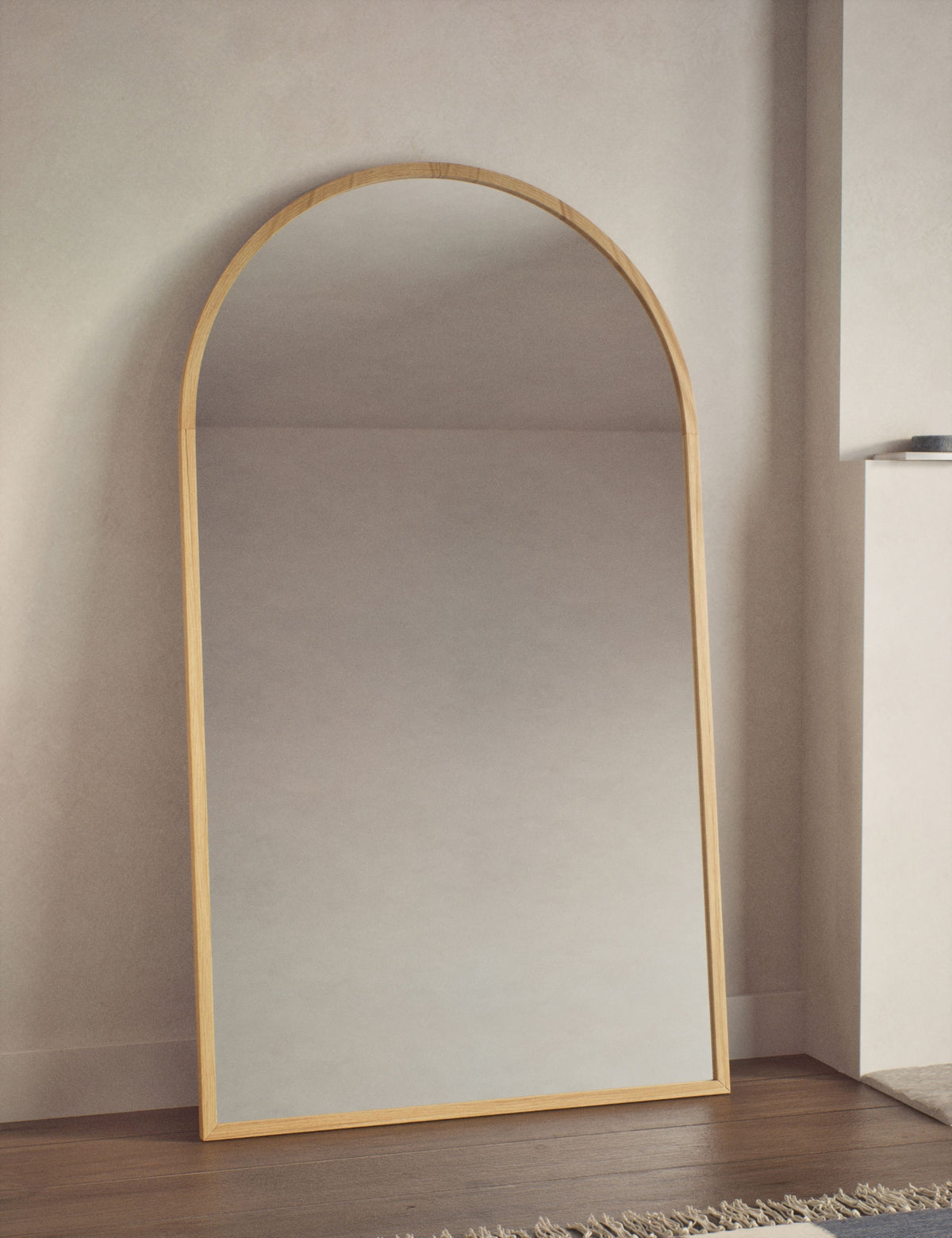 Wooden arch freestanding full-length mirror, imported from the UK