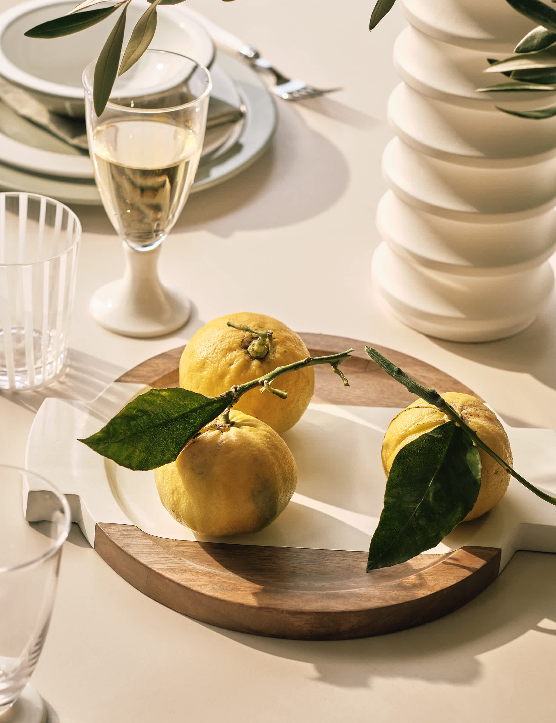 M&S Kelly Hoppen wooden circular serving board 32cm, imported from the UK
