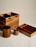 Wooden kitchen drawer organiser with five sections, UK version