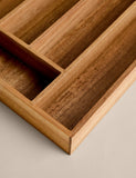 Wooden kitchen drawer organiser with five sections, UK version