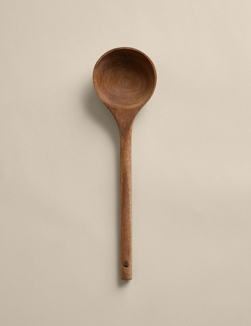 Durable wooden kitchen ladle for serving soups and stews (British brand)