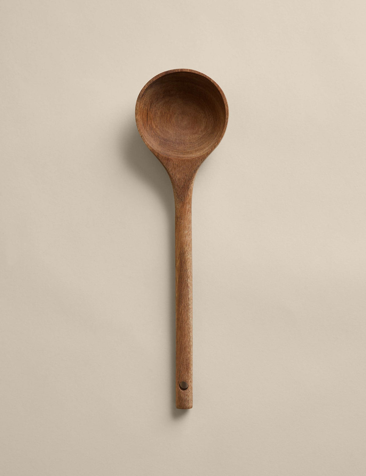 Durable wooden kitchen ladle for serving soups and stews (British brand)