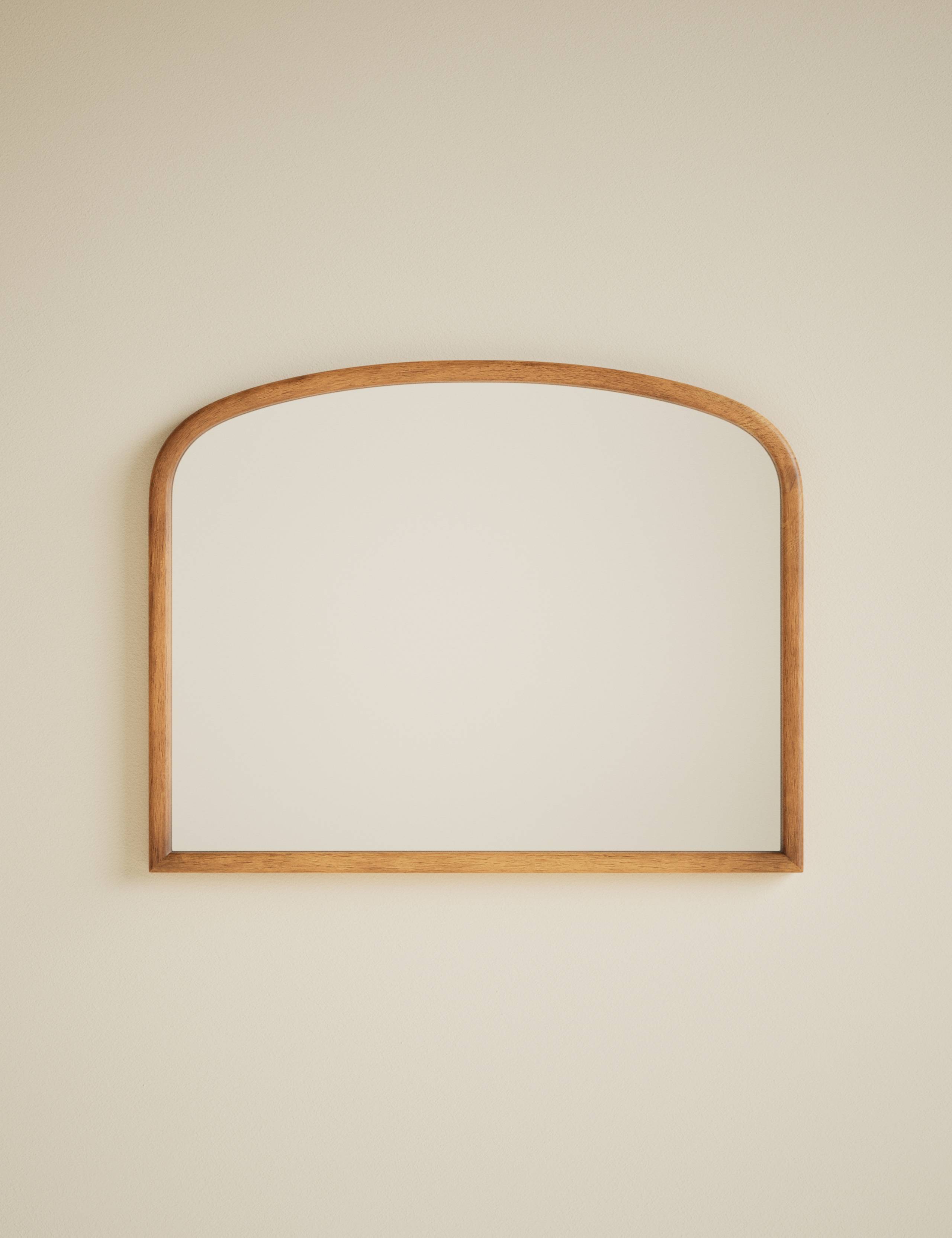 Wooden overmantle wall mirror 70x90 cm (British brand)
