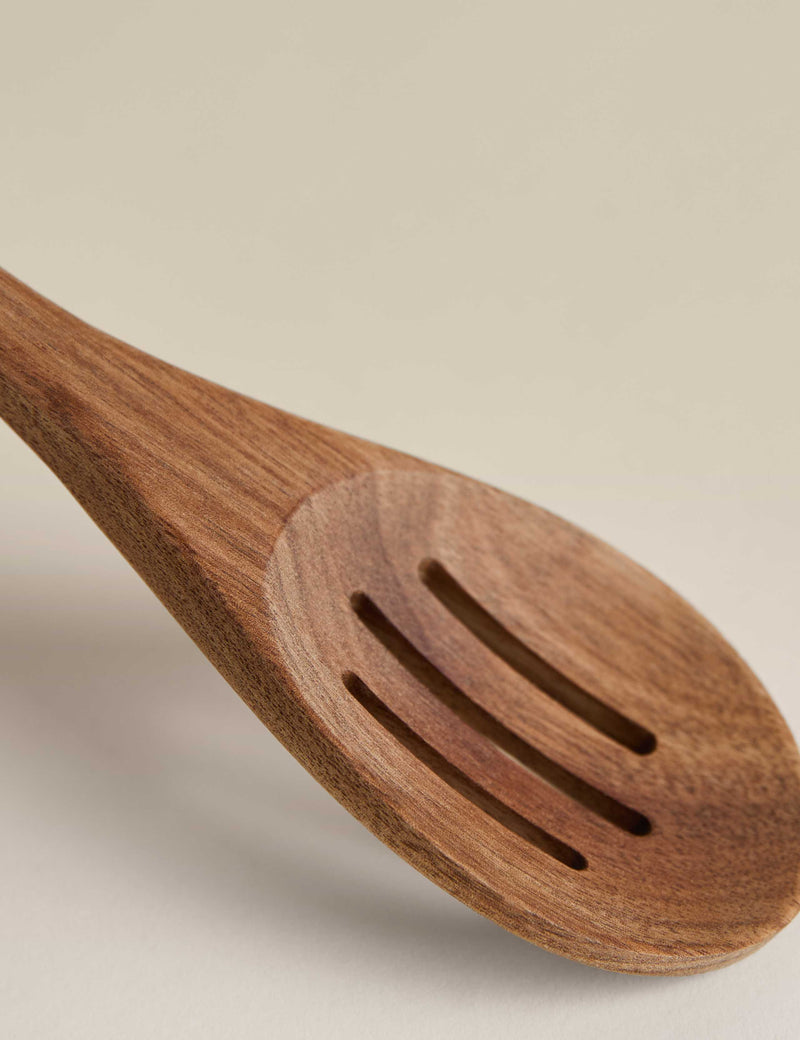 Wooden slotted spoon (British brand)