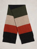 White Stuff wool rich colour block knitted scarf, imported from the UK