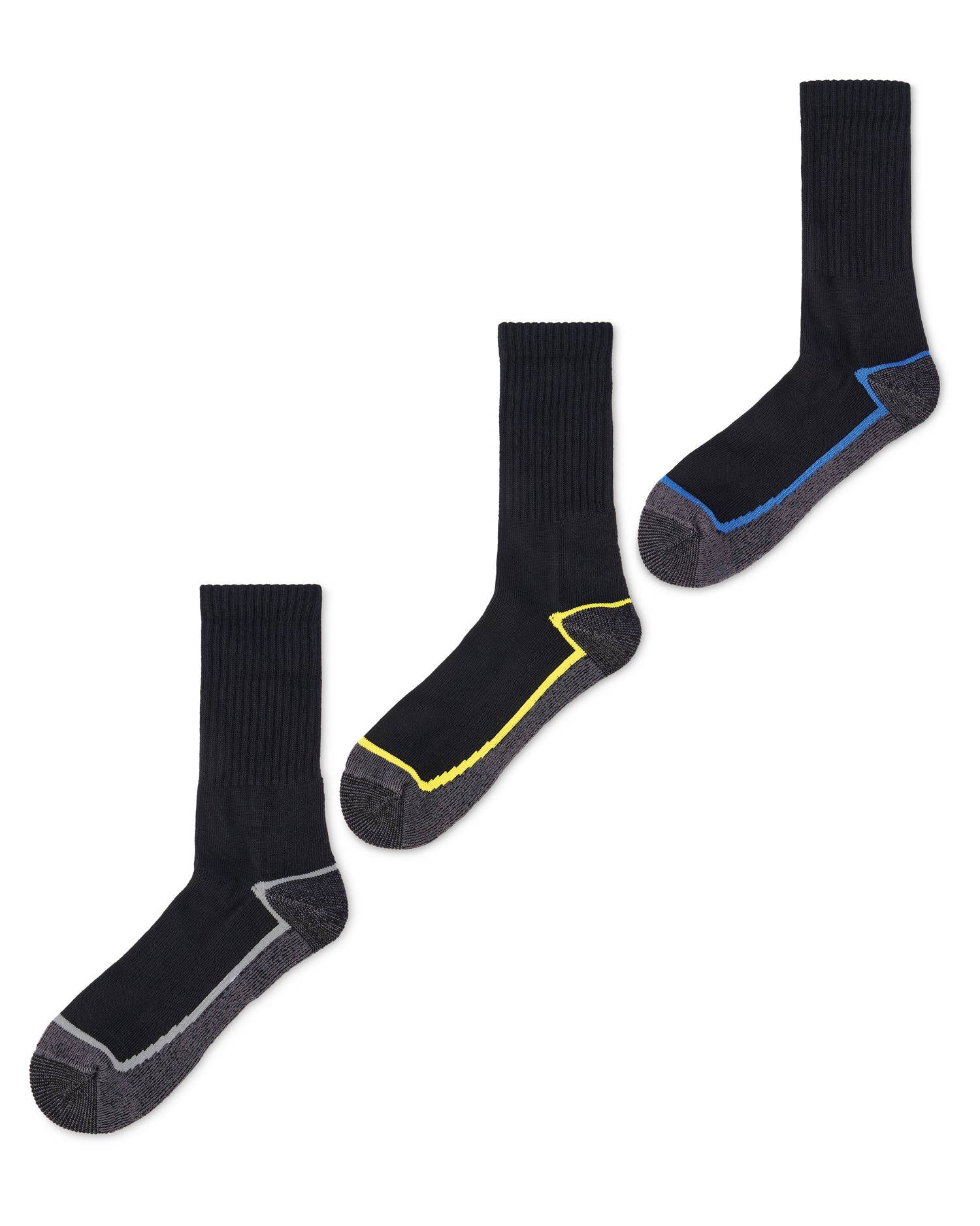 Workwear socks 3 pack with crew fit, (British brand)