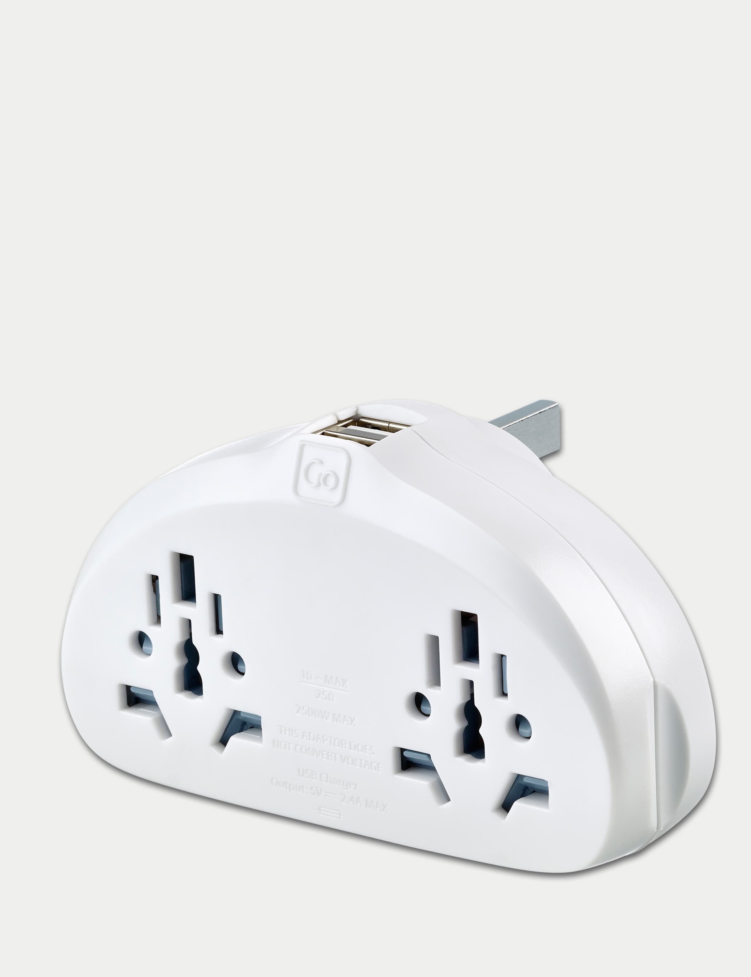 Travel adapter duo with USB (British brand)