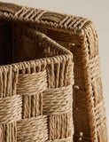 Woven jute small square storage box with lid, UK version