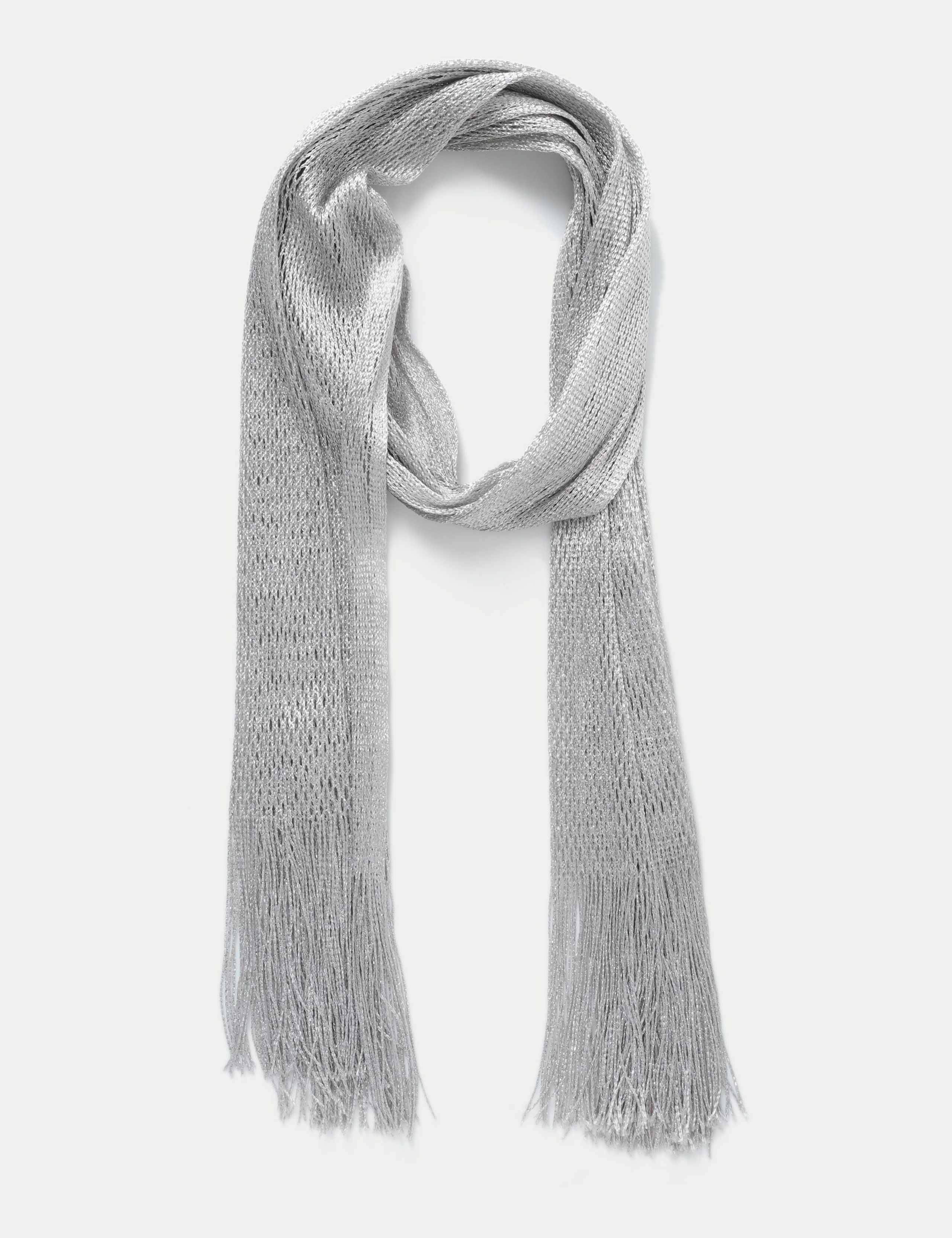 M&S metallic tassel scarf woven polyester - British product