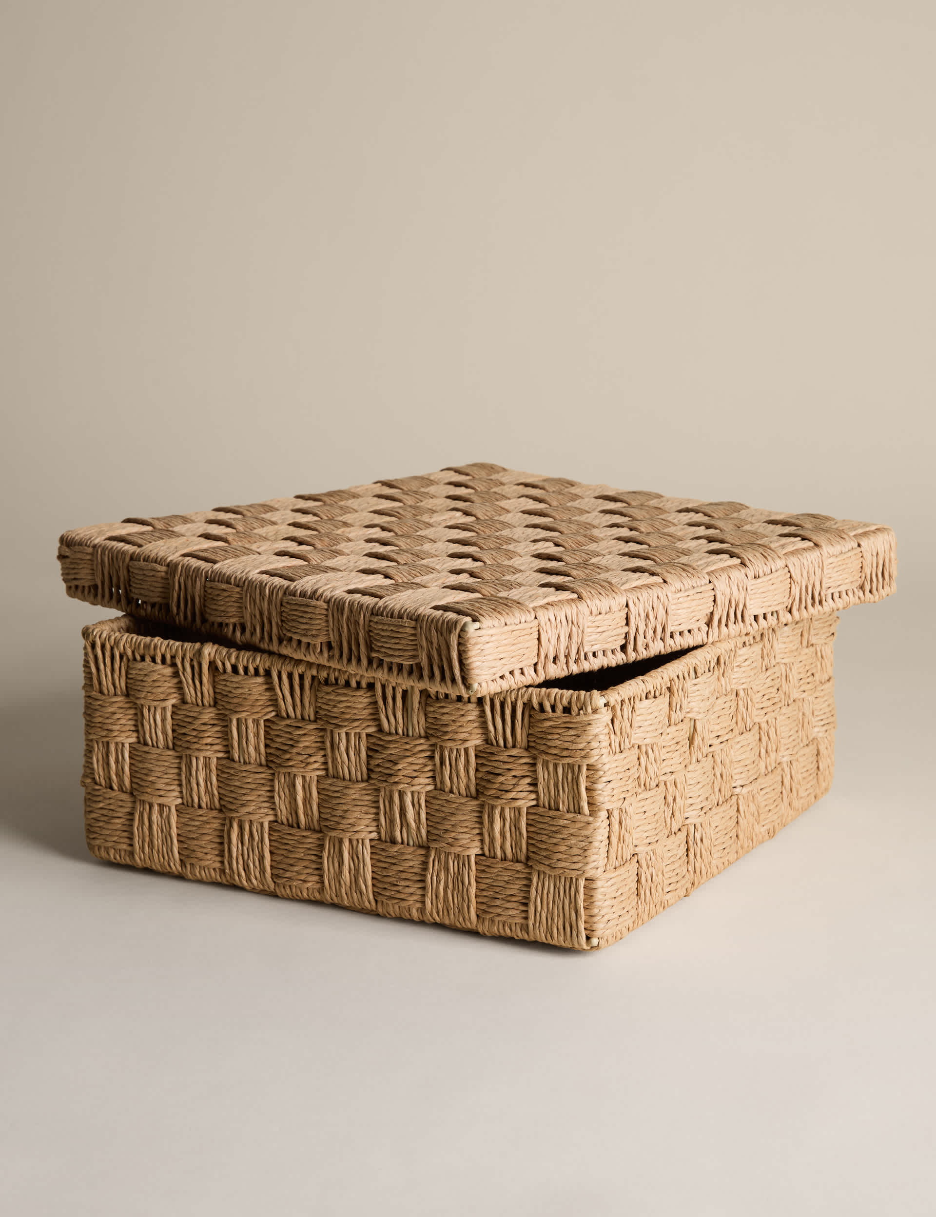Woven String Storage Box Medium Square 30cm (British brand)