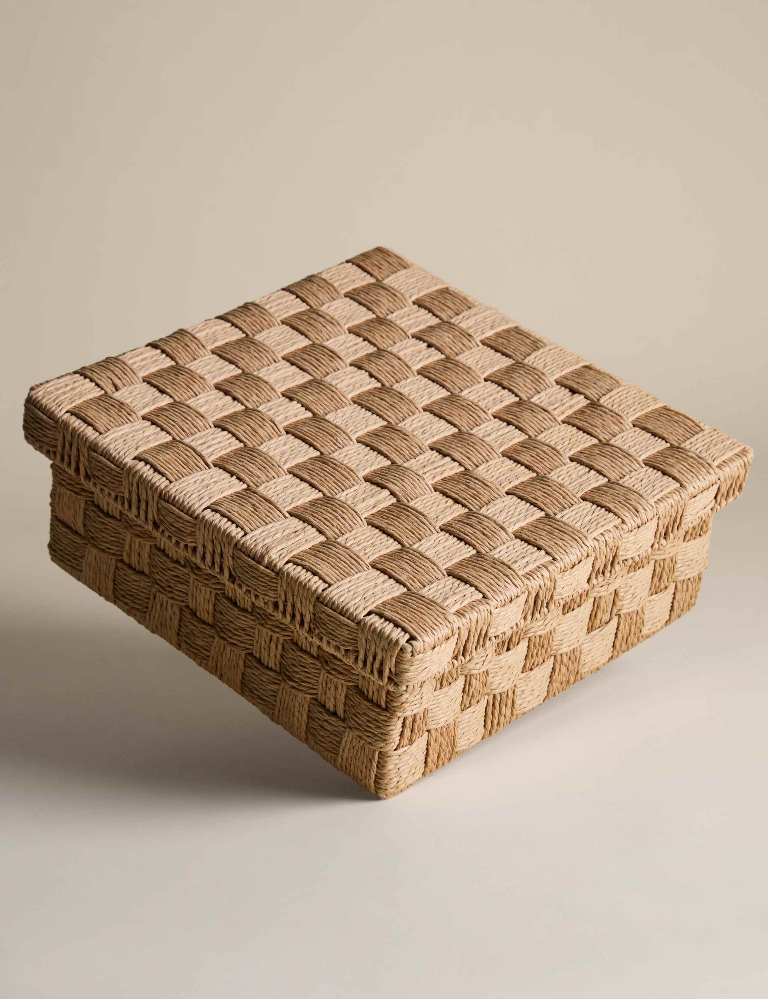Woven String Storage Box Medium Square 30cm (British brand)