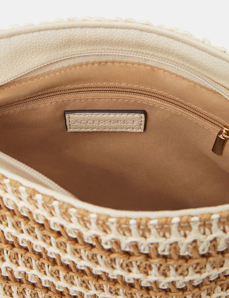 Accessorize woven striped cross body bag, UK version