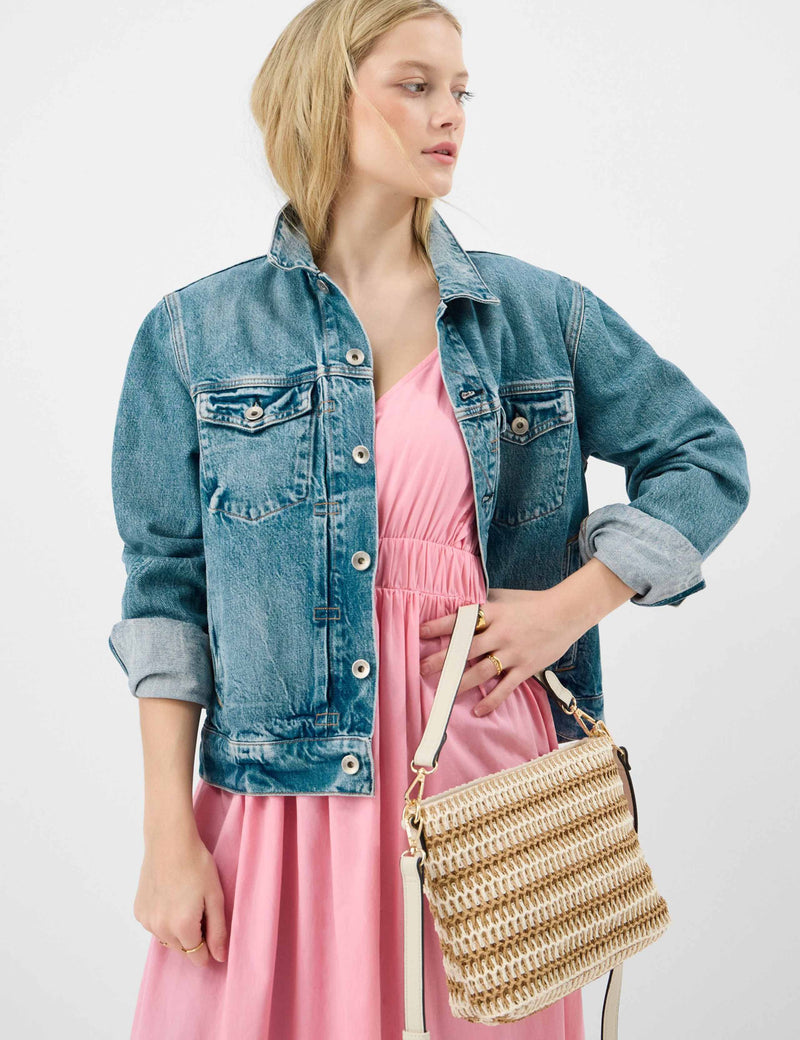 Accessorize woven striped cross body bag, UK version
