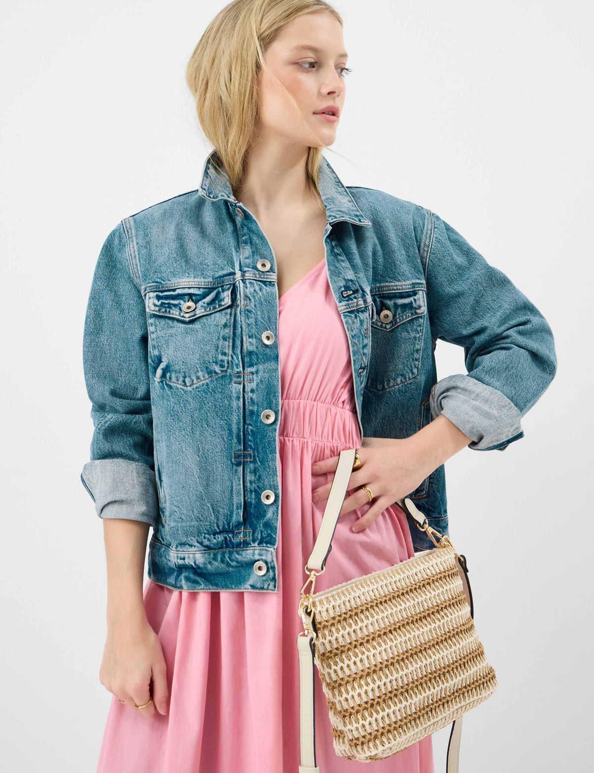 Accessorize woven striped cross body bag, UK version
