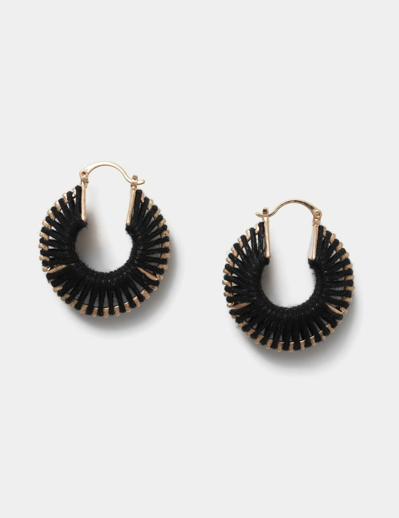 Woven wrapped hoop earrings, imported from the UK