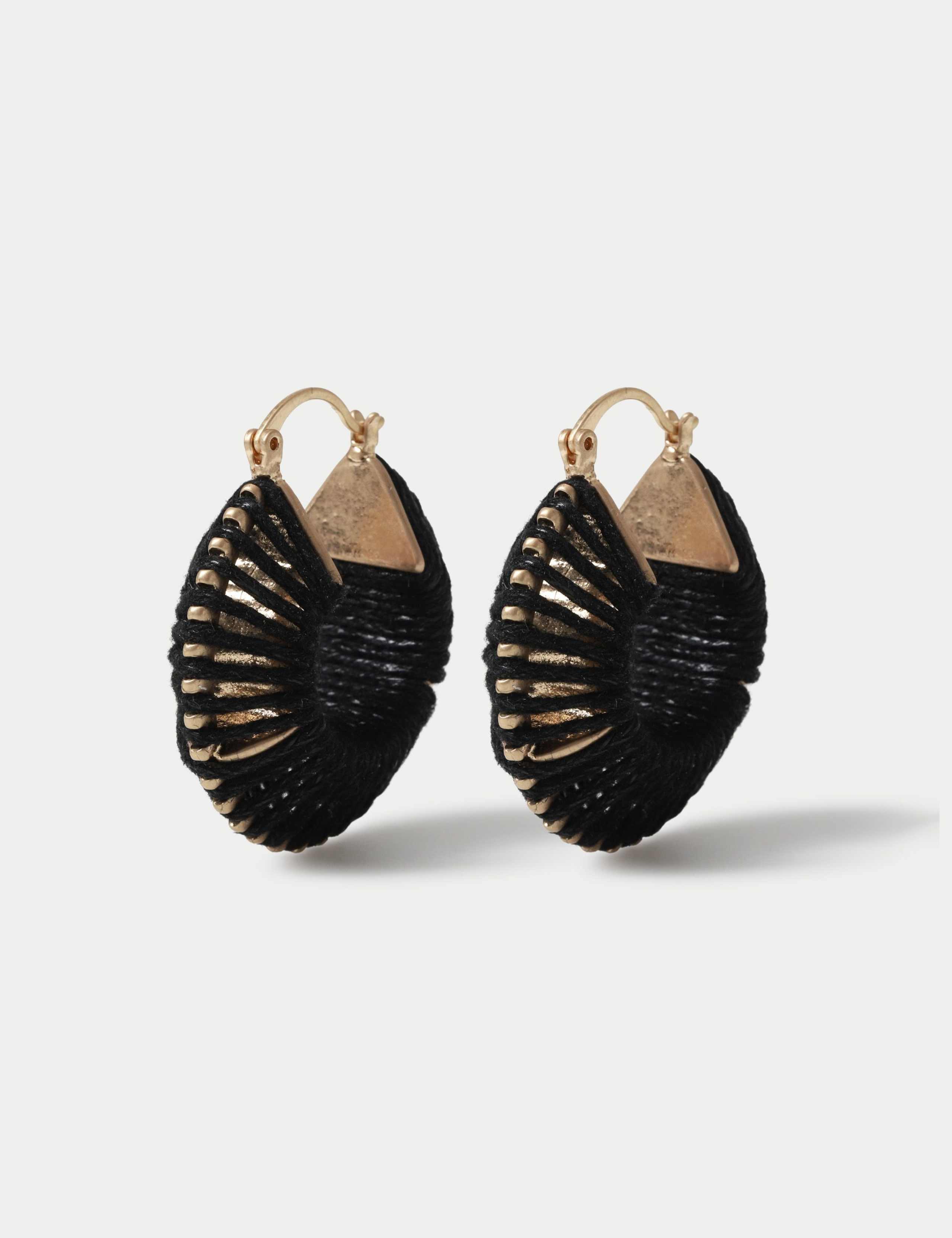 Woven wrapped hoop earrings, imported from the UK
