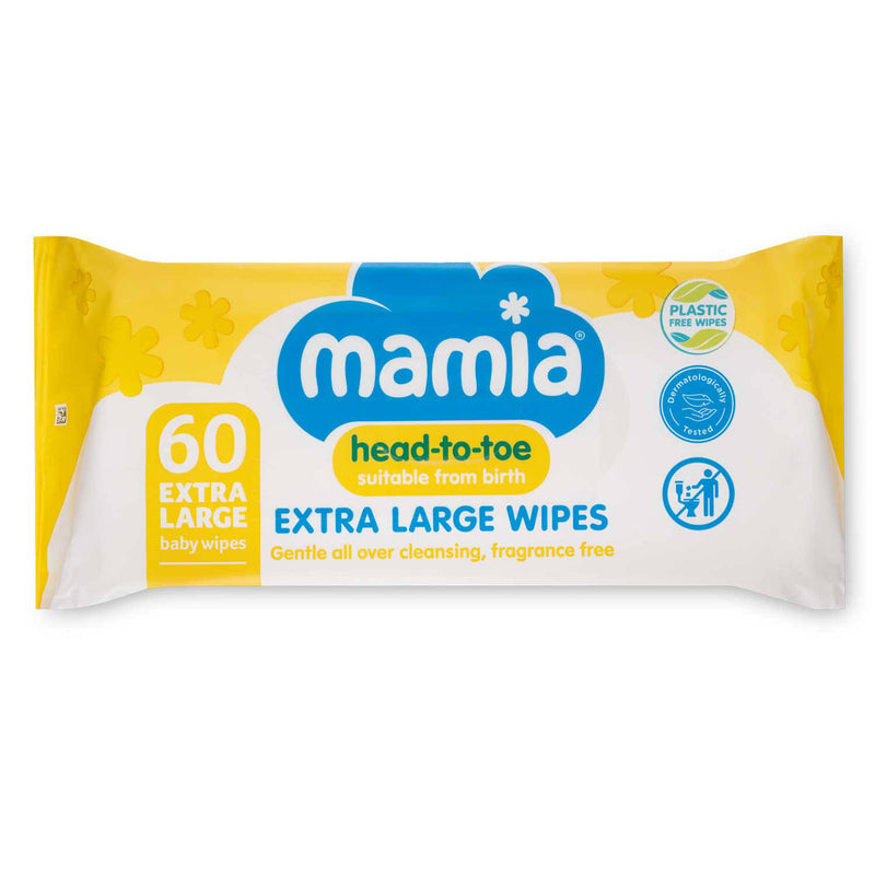 Baby wipes extra large 60 count, imported from the UK