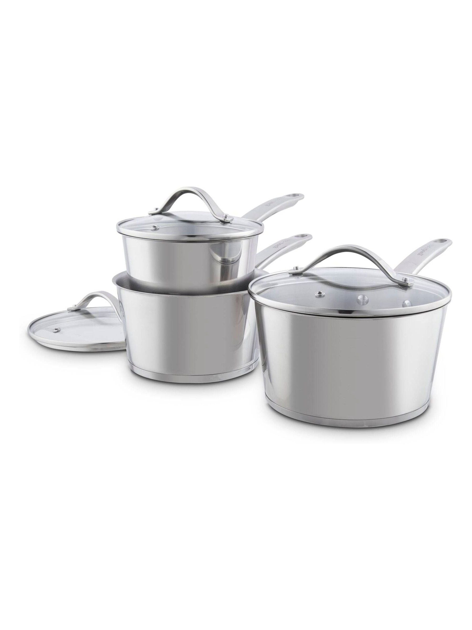 Good Food 3 Piece Stainless Steel Saucepan Set
