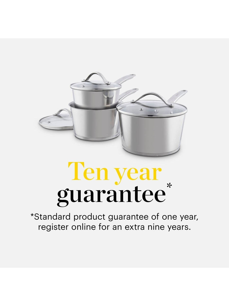 Good Food 3 Piece Stainless Steel Saucepan Set