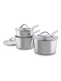 Good Food 3 Piece Stainless Steel Saucepan Set