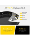 Good Food stainless steel tri-ply cookware set 5-piece, UK version