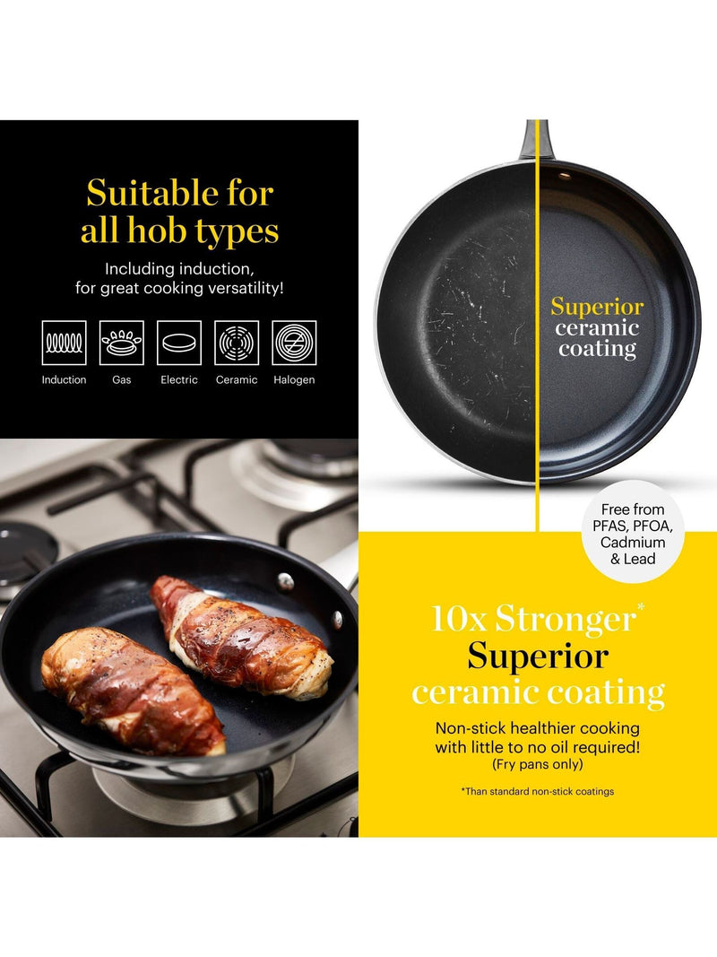 Good Food stainless steel tri-ply cookware set 5-piece, UK version