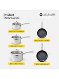 Good Food stainless steel tri-ply cookware set 5-piece, UK version