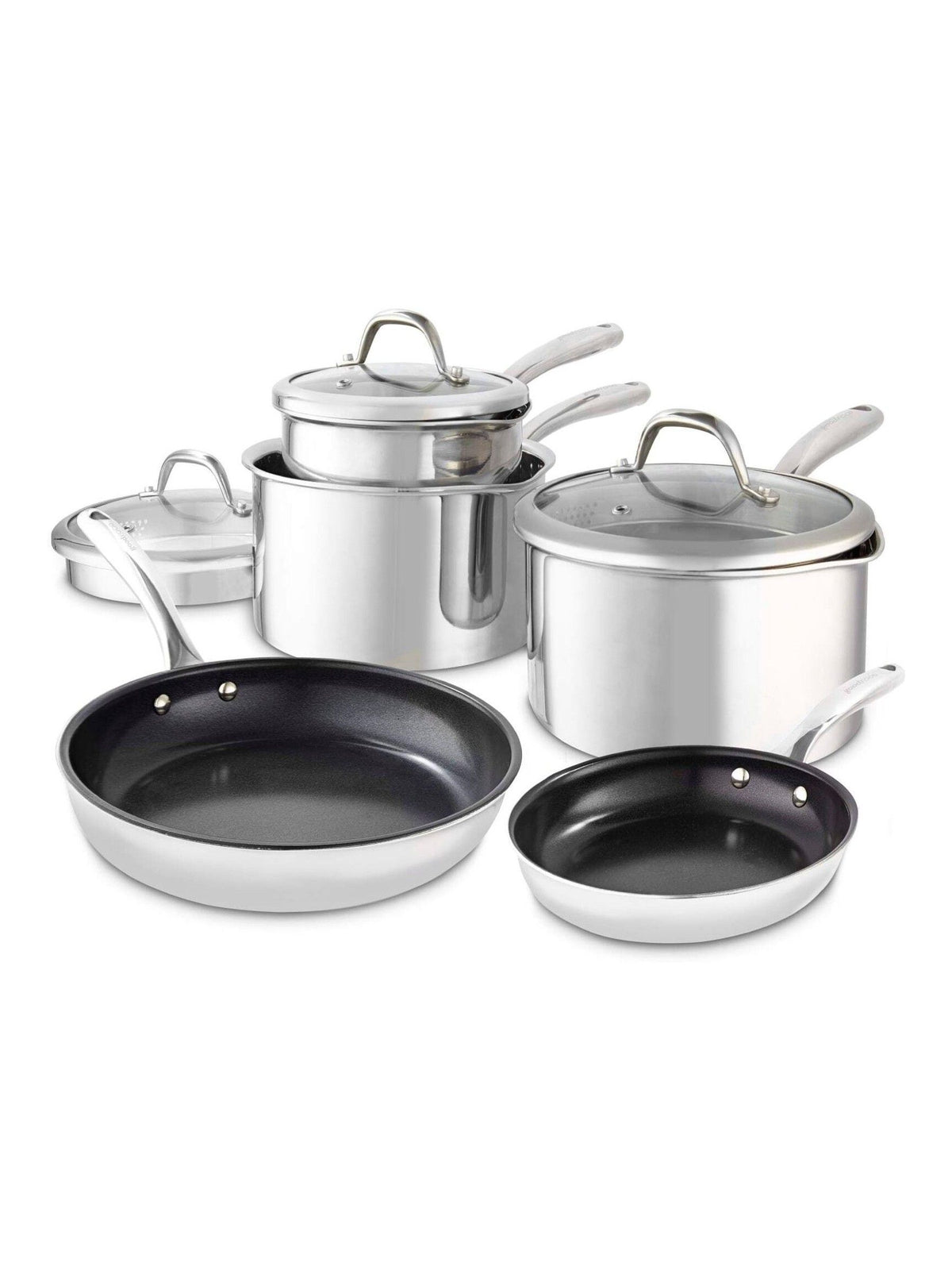Good Food stainless steel tri-ply cookware set 5-piece, UK version