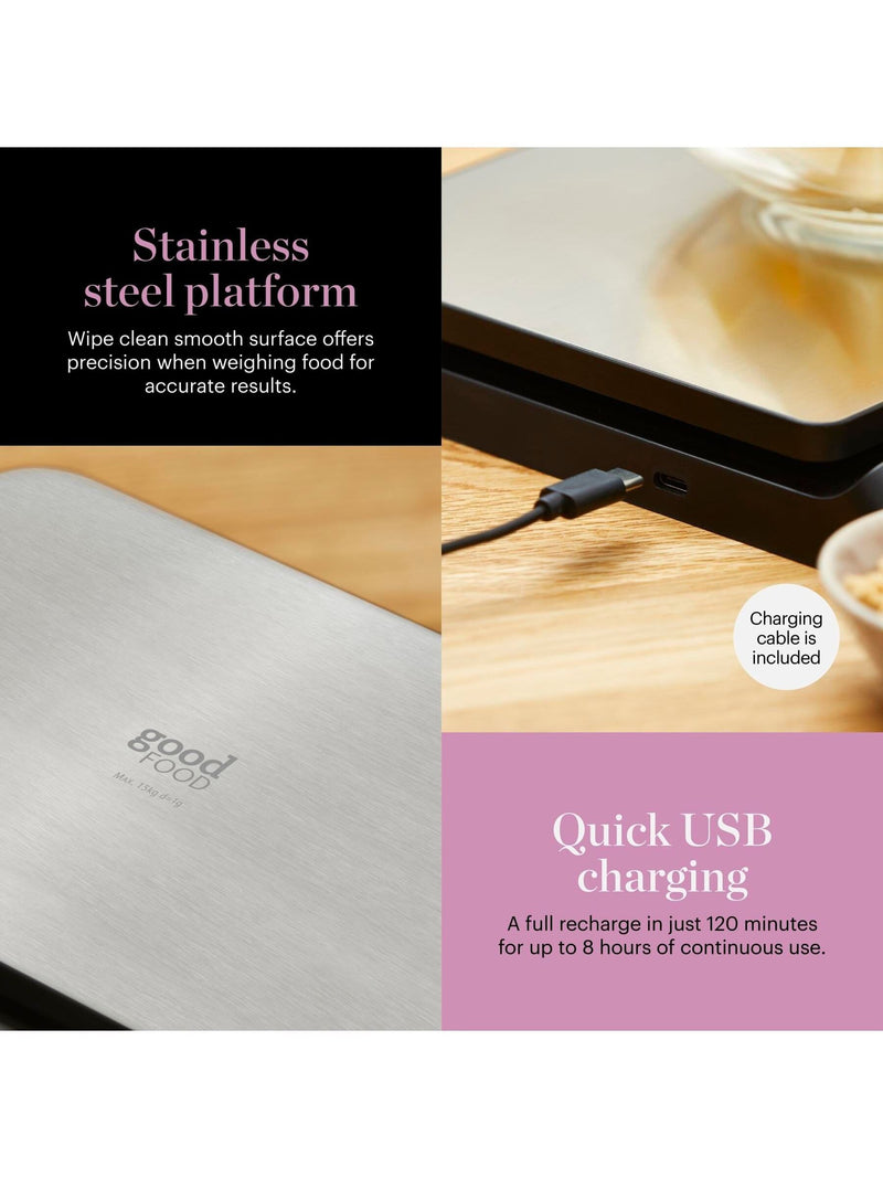 Good Food black digital talking kitchen scale - British product